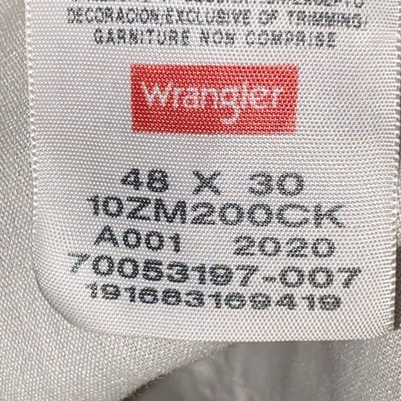 Wrangler Authentic MENS size 48 x 30 STONEWASH LOOK TAN Brown Pants EUC CLEAN - Picture 12 of 12